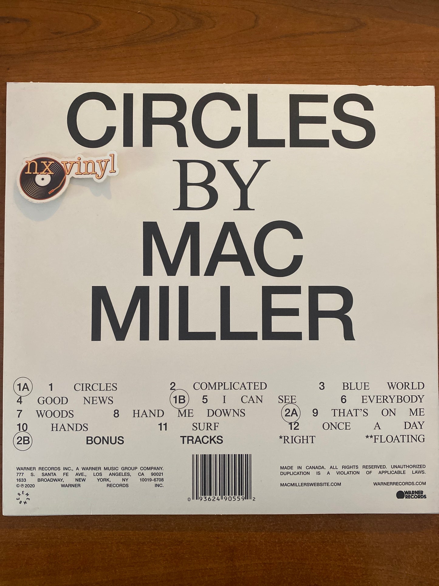 Mac Miller - Circles (2LP)(Poster)(Hip Hop)